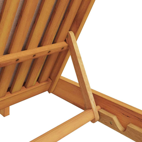 Akazienholz Sonnenliege mit Kissen, Beige