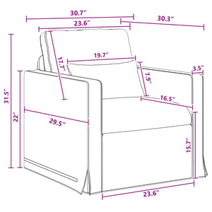Dunkelgraues Stoffsofa 78x78x80cm