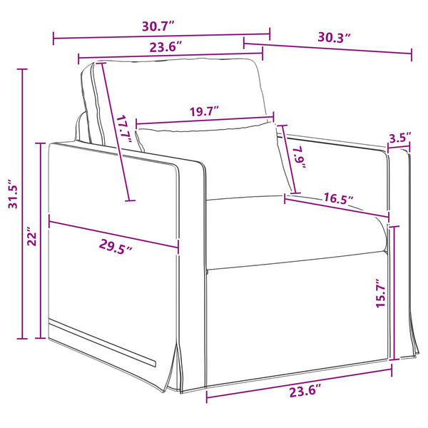 Dunkelgraues Stoffsofa 78x78x80cm