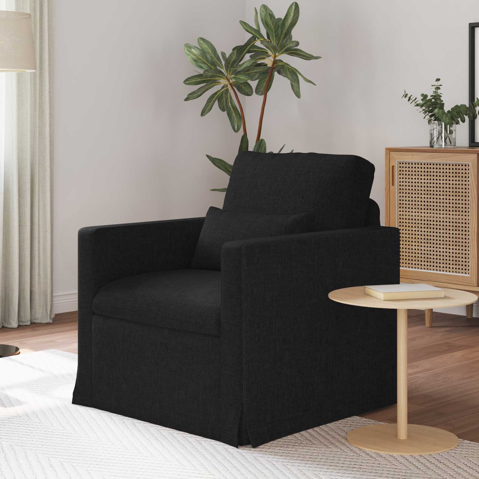 Schwarzes Stoffsofa 78x78x80cm