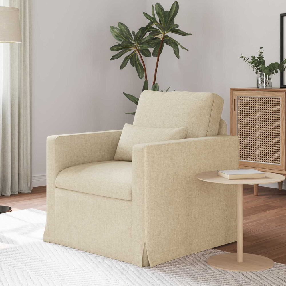 vidaXL Canapé crème 78 x 78 x 80 cm Tissu