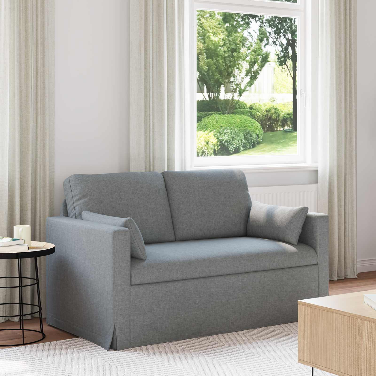 Hellgraues Stoffsofa 139 cm
