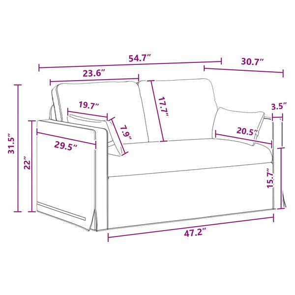 Dunkelgraues Stoffsofa 139 cm