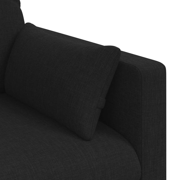 Schwarzes Stoffsofa 139 cm