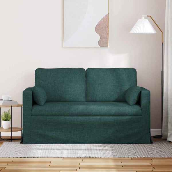 Dunkelgrünes Stoffsofa 139 cm