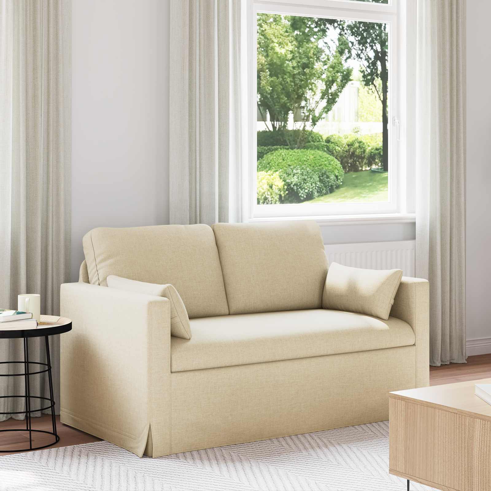 vidaXL Canapé Crème 139 x 78 x 80 cm Tissu
