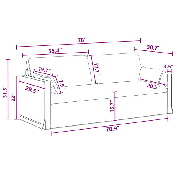 Dunkelgraues Stoffsofa 158 cm