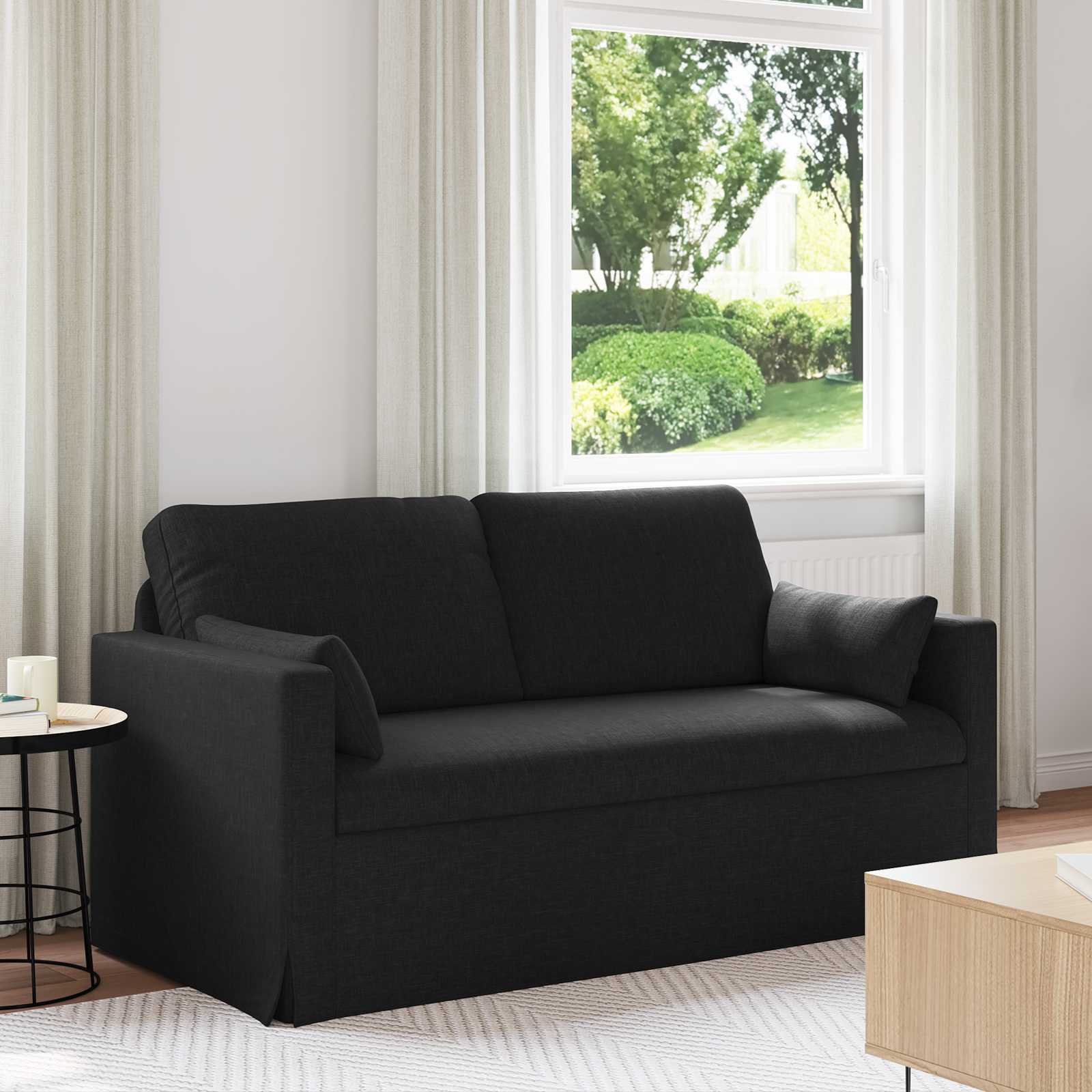 Schwarzes Stoffsofa 158 cm