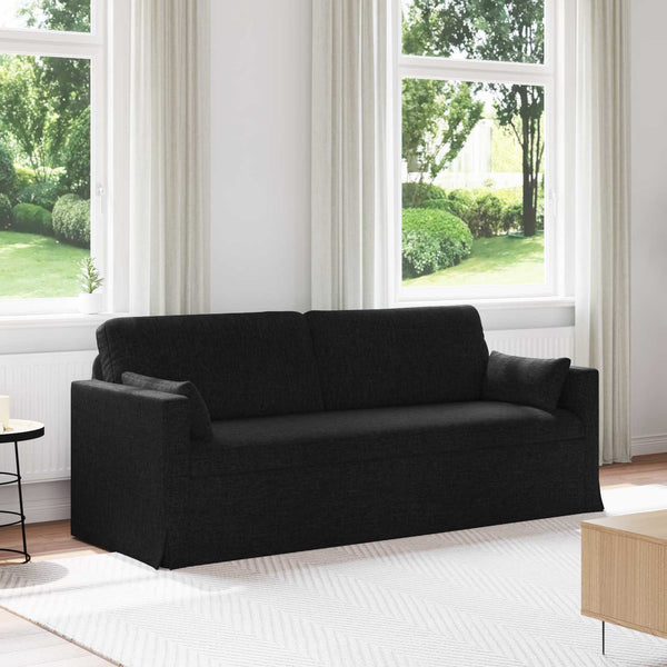 Schwarzes Stoffsofa 198 cm