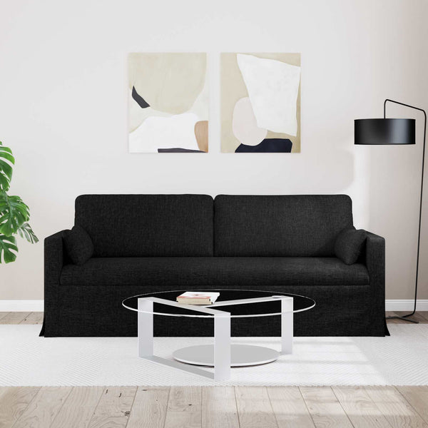 Schwarzes Stoffsofa 198 cm