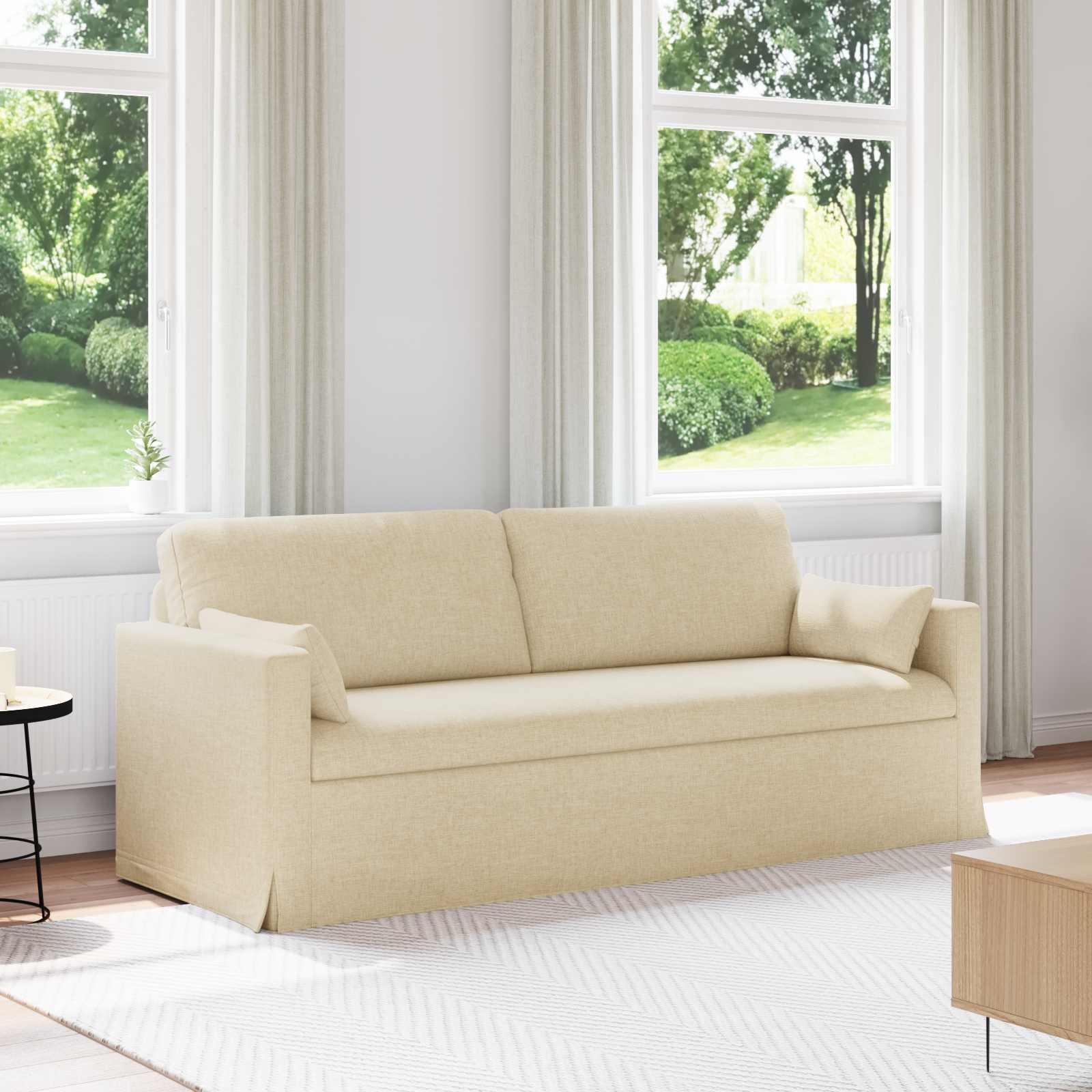 vidaXL Canapé crème 198 x 78 x 80 cm Tissu