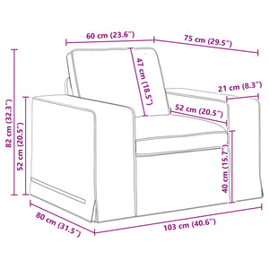 Dunkelgraues Stoffsofa 103 cm