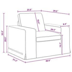 Dunkelgraues Stoffsofa 103 cm