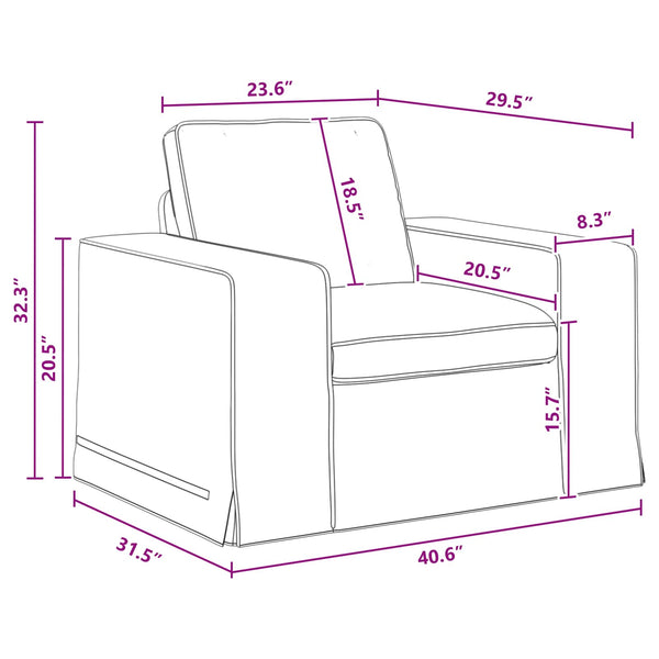 Dunkelgraues Stoffsofa 103 cm