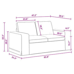 Dunkelgraues Stoffsofa 162 cm