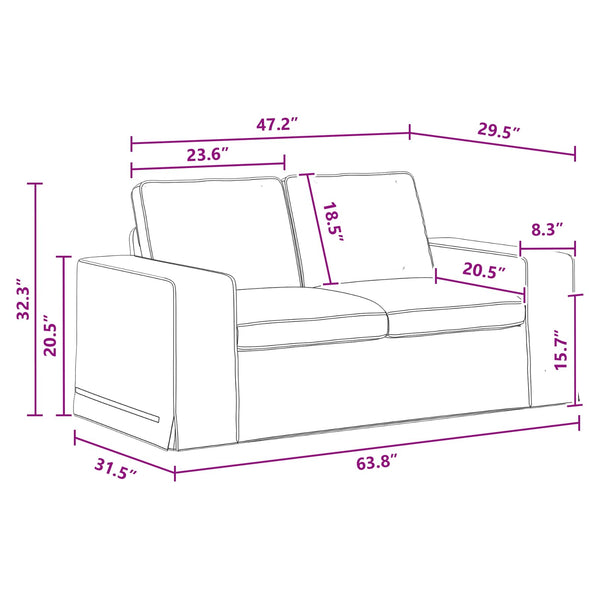 Dunkelgraues Stoffsofa 162 cm
