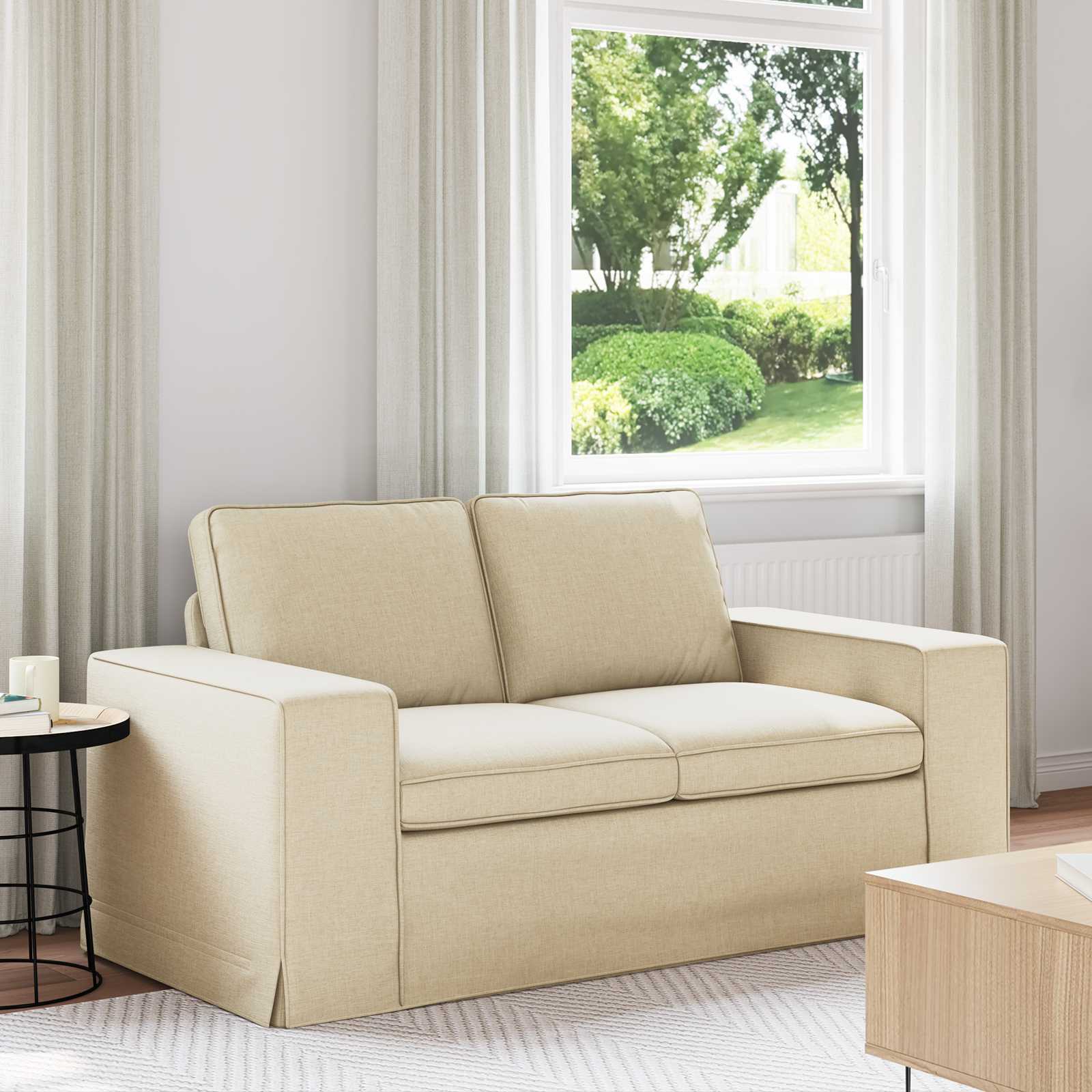 vidaXL Canapé crème 162 x 80 x 82 cm Tissu