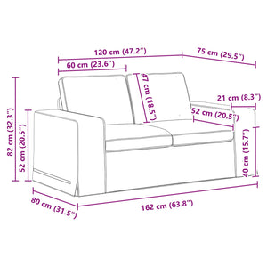 vidaXL Canapé crème 162 x 80 x 82 cm Tissu