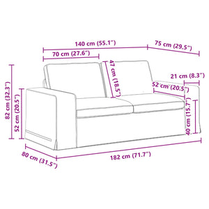 Hellgraues Stoffsofa 182 cm
