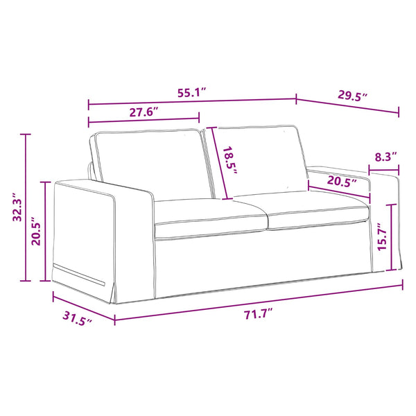 vidaXL Canapé gris foncé 182 x 80 x 82 cm Tissu