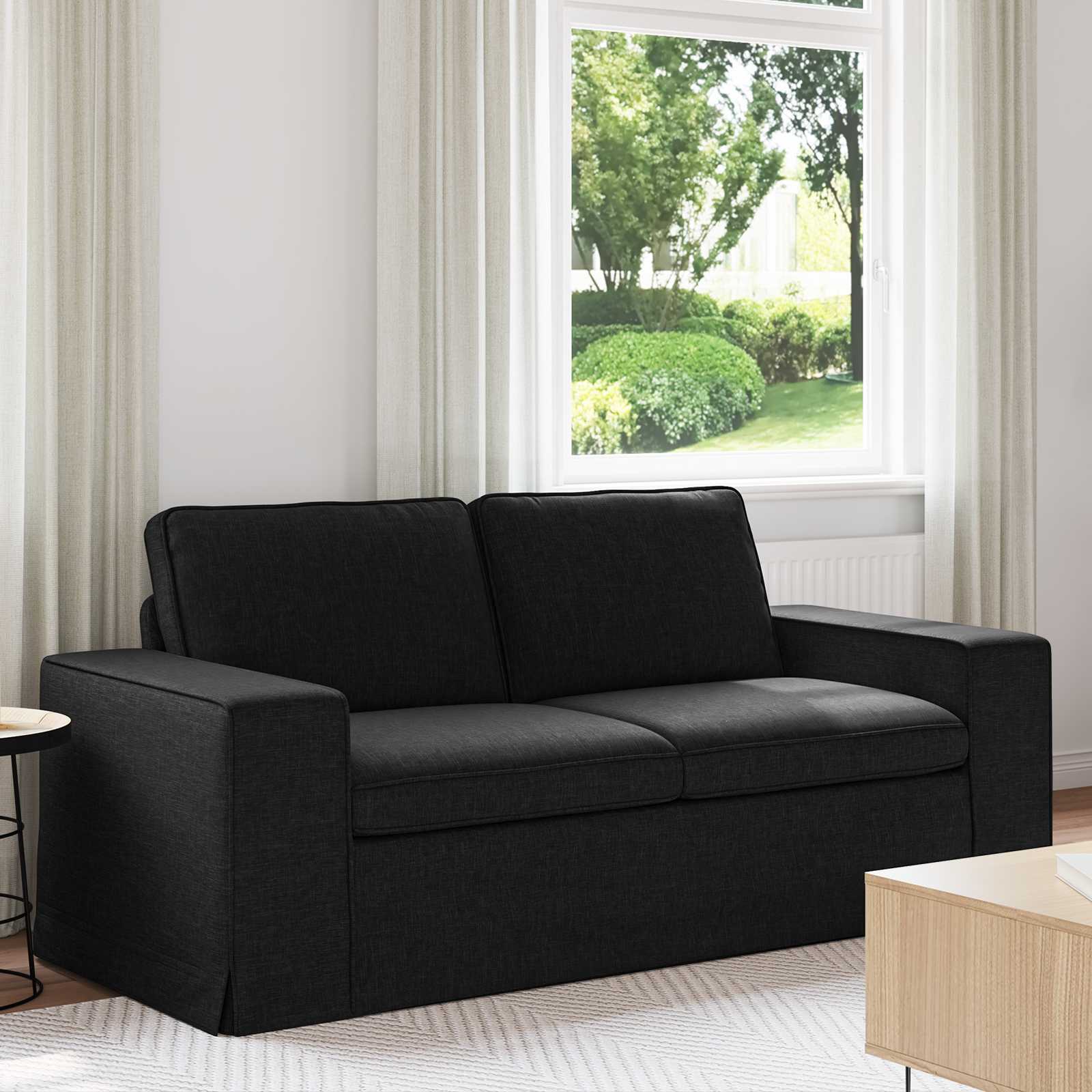 Schwarzes Stoffsofa 182 cm