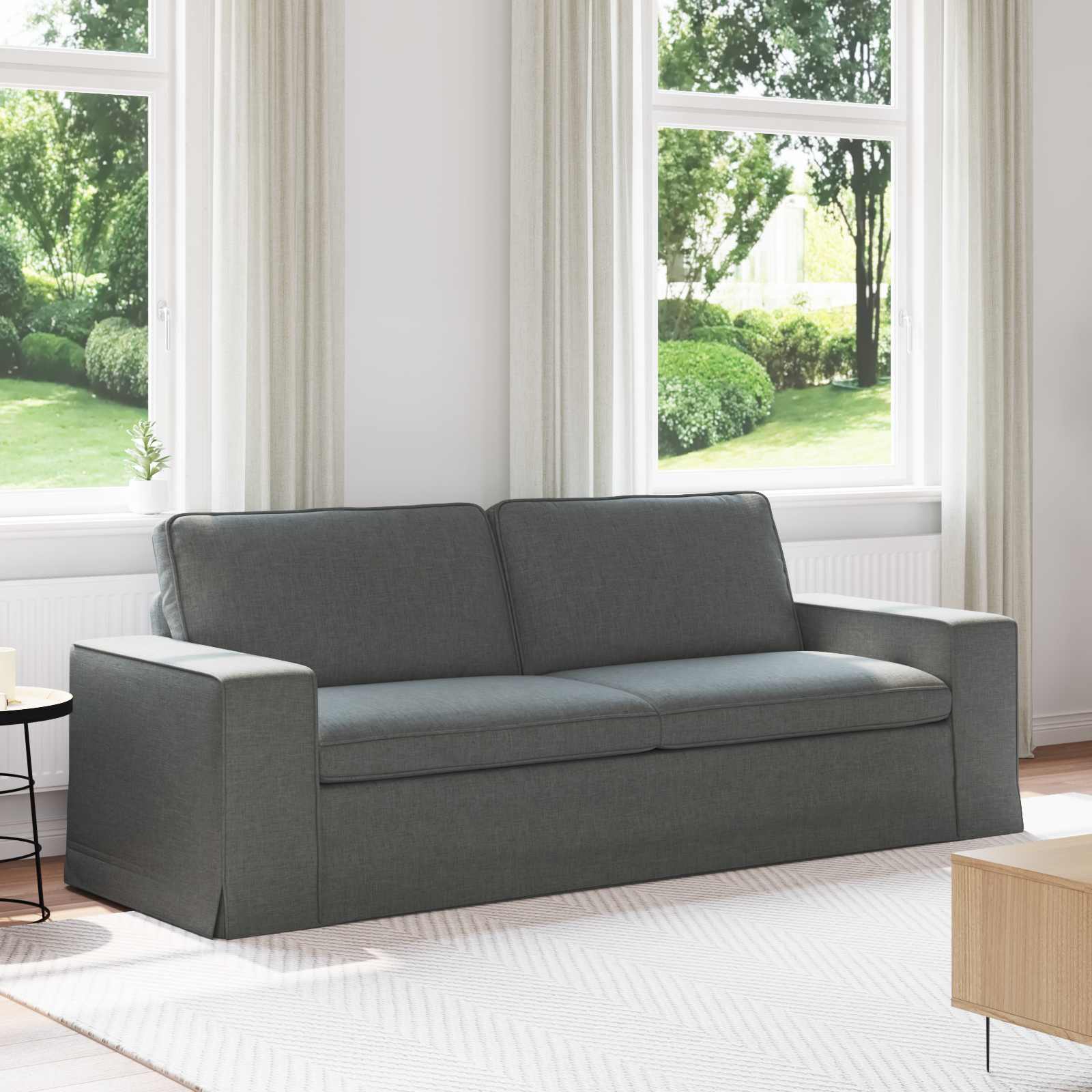 Dunkelgraues Stoffsofa 222 cm