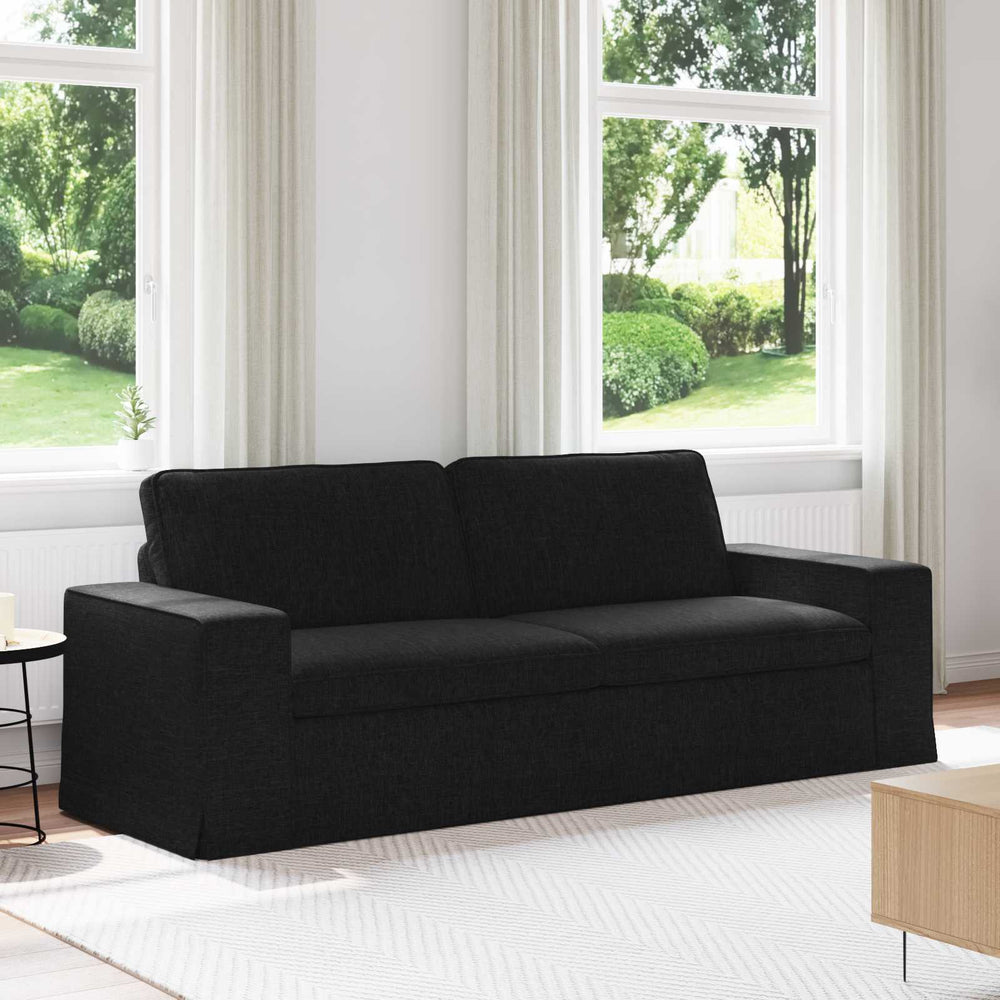 vidaXL Canapé Noir 222 x 80 x 82 cm Tissu