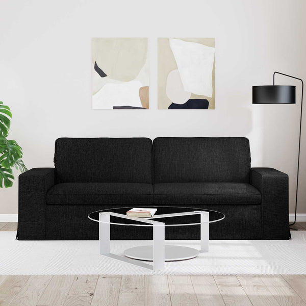 vidaXL Canapé Noir 222 x 80 x 82 cm Tissu