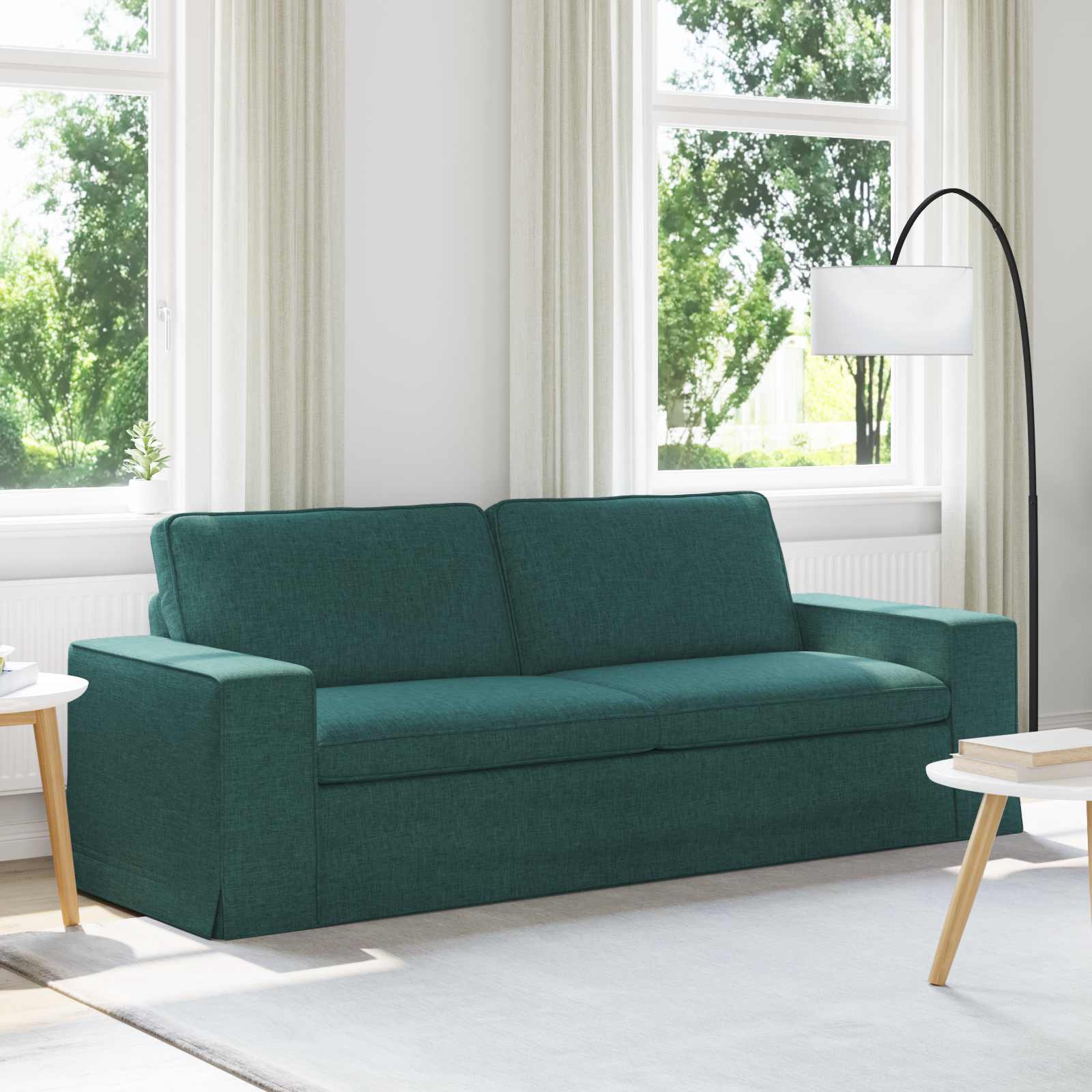 vidaXL Canapé vert foncé 222 x 80 x 82 cm Tissu