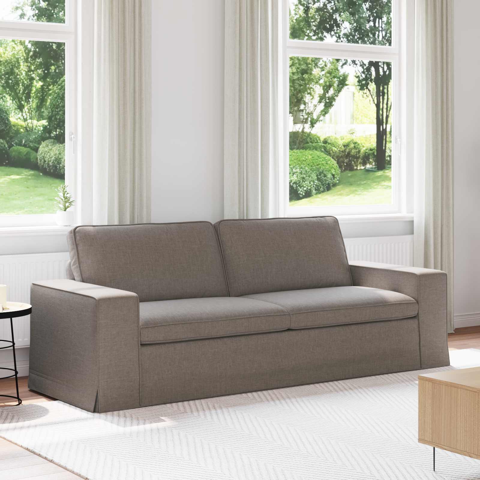 vidaXL Canapé taupe 222 x 80 x 82 cm Tissu