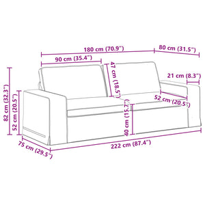vidaXL Canapé taupe 222 x 80 x 82 cm Tissu