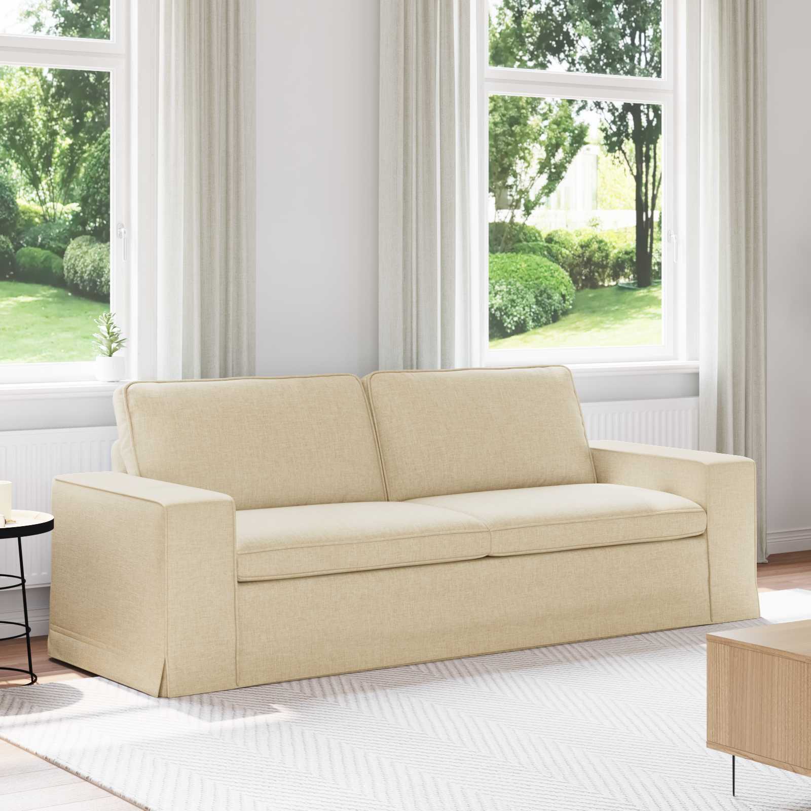 vidaXL Canapé crème 222 x 80 x 82 cm Tissu