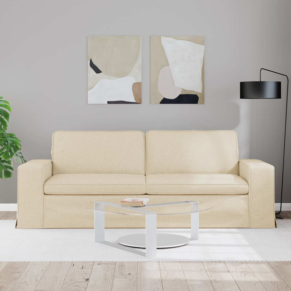 vidaXL Canapé crème 222 x 80 x 82 cm Tissu
