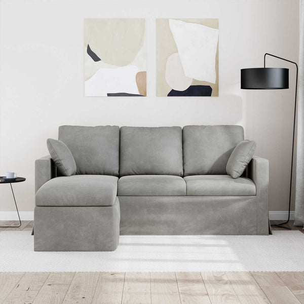 Hellgraues Samt Sofa 178 cm