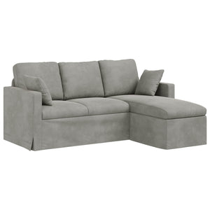 Hellgraues Samt Sofa 178 cm