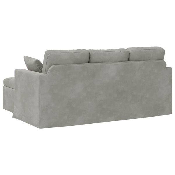 Hellgraues Samt Sofa 178 cm