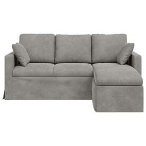 Hellgraues Samt Sofa 178 cm