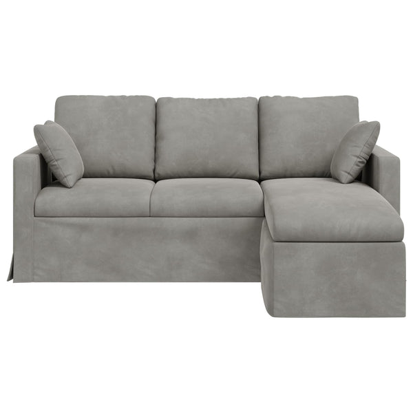 Hellgraues Samt Sofa 178 cm