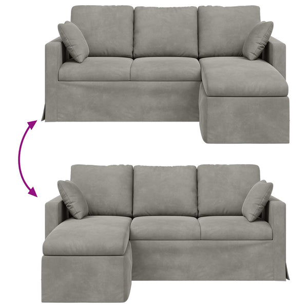 Hellgraues Samt Sofa 178 cm