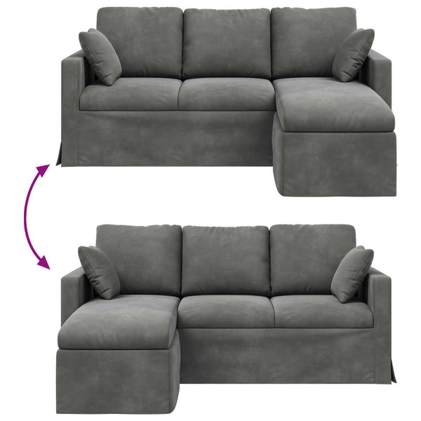 Dunkelgraues Samt Sofa 178 cm