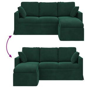 vidaXL Canapé vert foncé 178 x 134 x 80 cm Velours