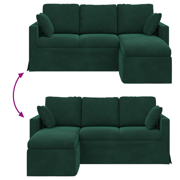vidaXL Canapé vert foncé 178 x 134 x 80 cm Velours