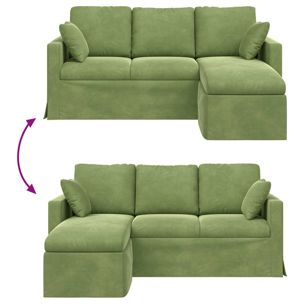 vidaXL Canapé vert clair 178 x 134 x 80 cm Velours