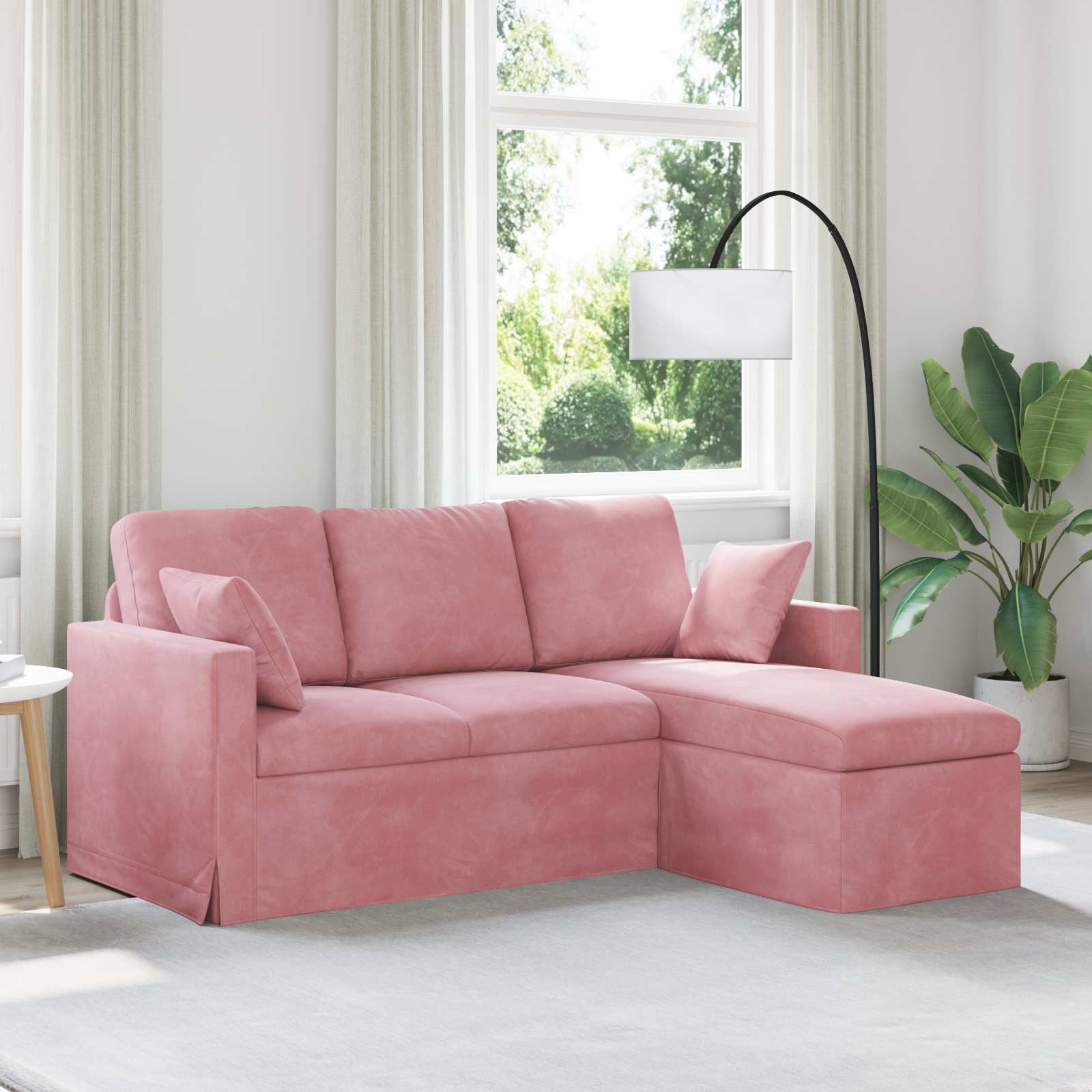 Rosa Samt Sofa 178 cm