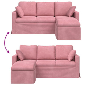 Rosa Samt Sofa 178 cm