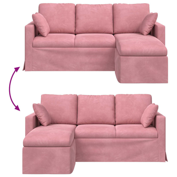 Rosa Samt Sofa 178 cm