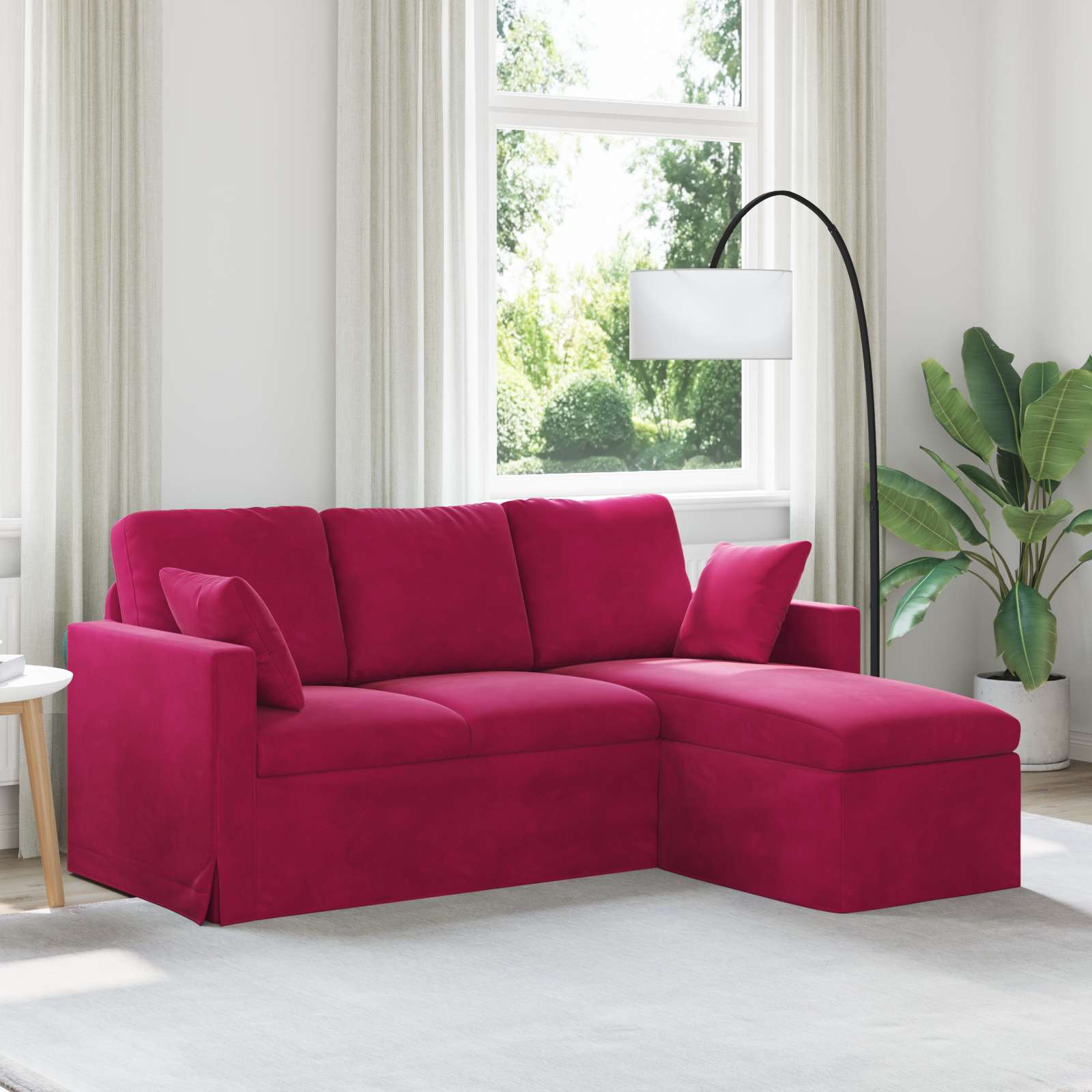 Weinrotes Samt Sofa 178 cm