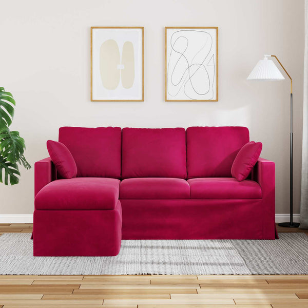 Weinrotes Samt Sofa 178 cm