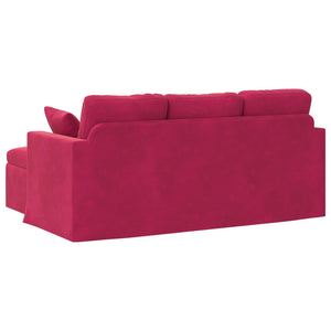 Weinrotes Samt Sofa 178 cm