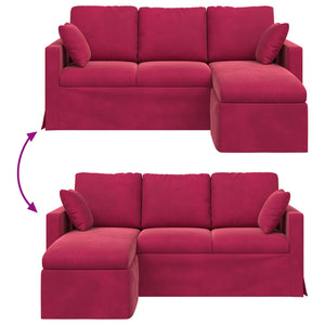 Weinrotes Samt Sofa 178 cm